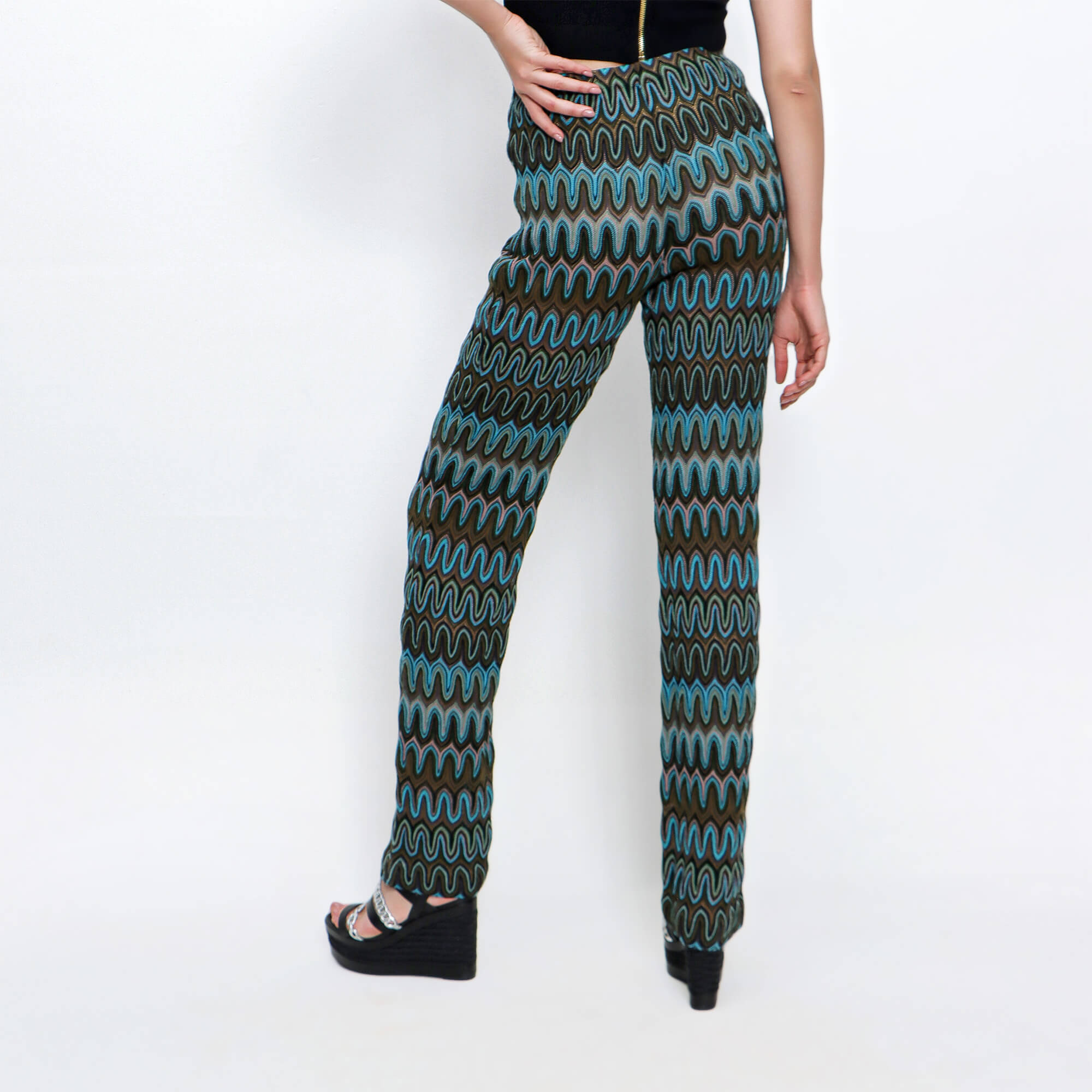 Missoni - Blue Zigzag Viscose Pants